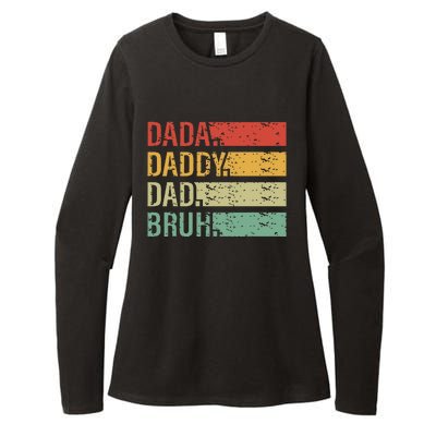 Cute Dada Daddy Dad Bruh Fathers Day Vintage Funny Father Womens CVC Long Sleeve Shirt