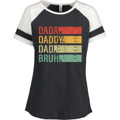 Cute Dada Daddy Dad Bruh Fathers Day Vintage Funny Father Enza Ladies Jersey Colorblock Tee