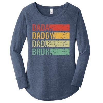 Cute Dada Daddy Dad Bruh Fathers Day Vintage Funny Father Women's Perfect Tri Tunic Long Sleeve Shirt