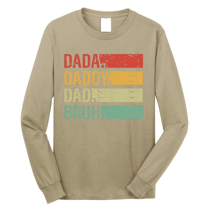 Cute Dada Daddy Dad Bruh Fathers Day Vintage Funny Father Long Sleeve Shirt