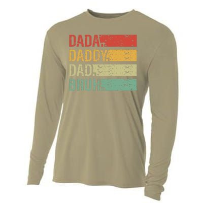 Cute Dada Daddy Dad Bruh Fathers Day Vintage Funny Father Cooling Performance Long Sleeve Crew