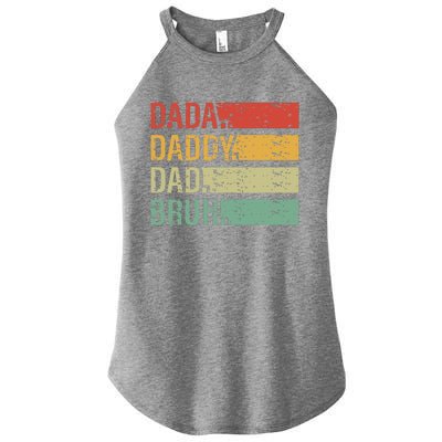 Cute Dada Daddy Dad Bruh Fathers Day Vintage Funny Father Women's Perfect Tri Rocker Tank