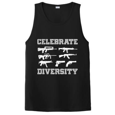 Celebrate Diversity Different Gun Gift Gun Lovers Gift Funny Gift PosiCharge Competitor Tank