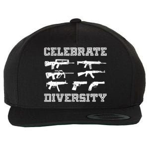 Celebrate Diversity Different Gun Gift Gun Lovers Gift Funny Gift Wool Snapback Cap