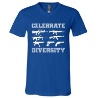 Celebrate Diversity Different Gun Gift Gun Lovers Gift Funny Gift V-Neck T-Shirt