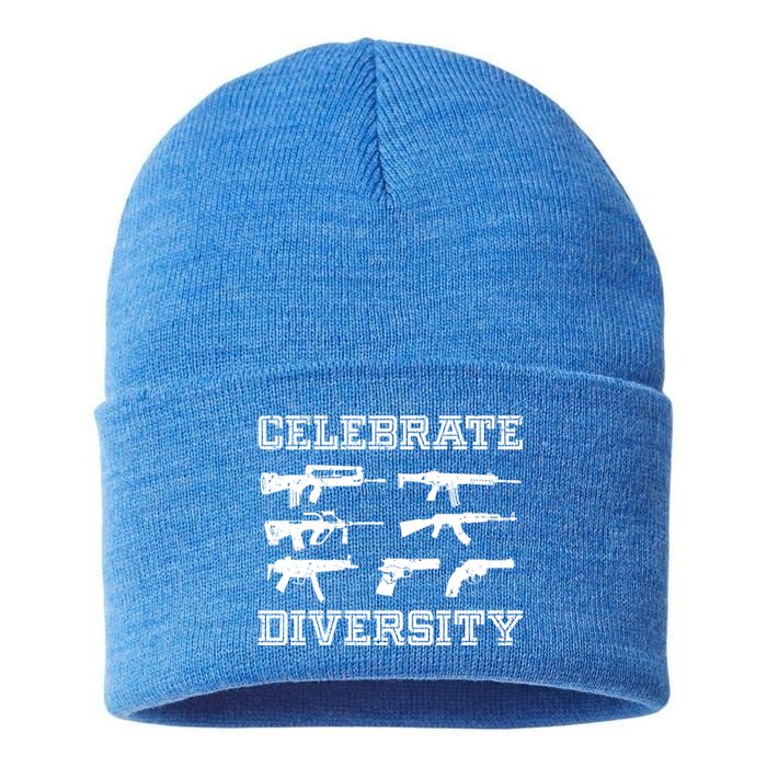 Celebrate Diversity Different Gun Gift Gun Lovers Gift Funny Gift Sustainable Knit Beanie