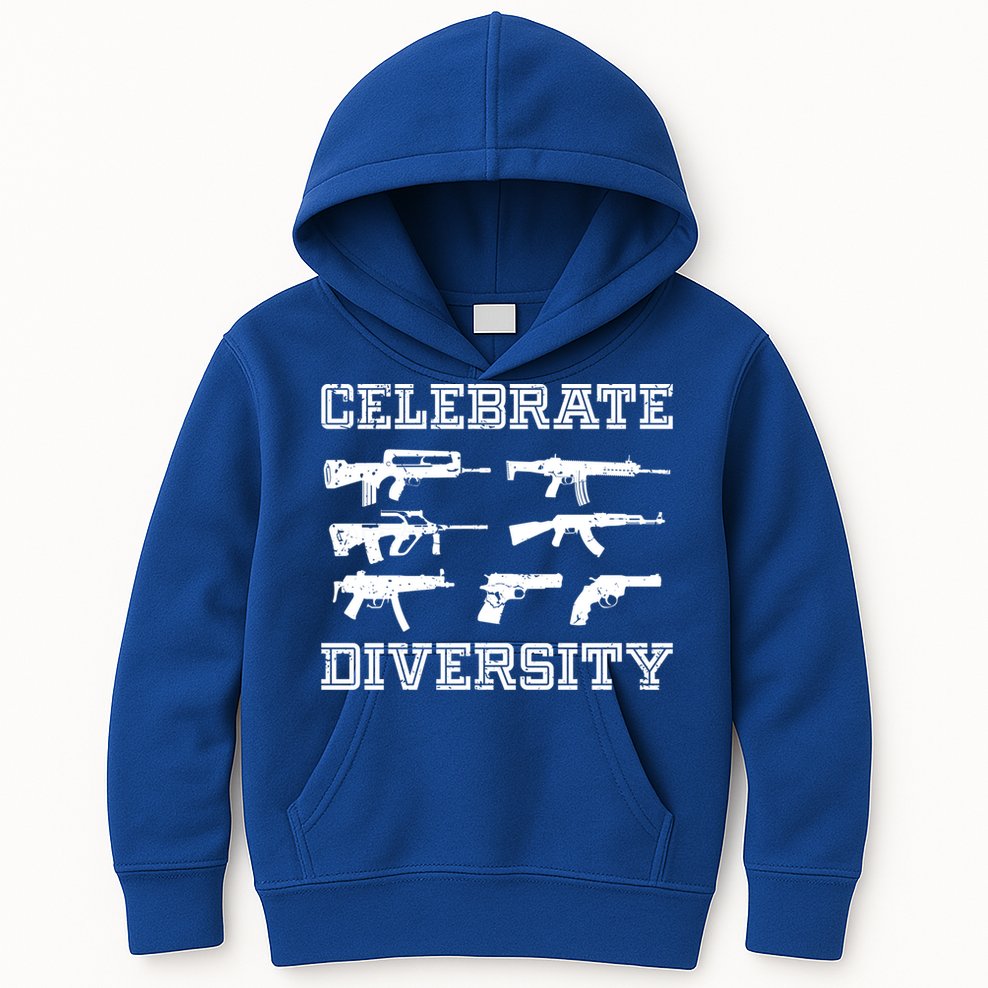 Celebrate Diversity Different Gun Gift Gun Lovers Gift Funny Gift Kids Hoodie