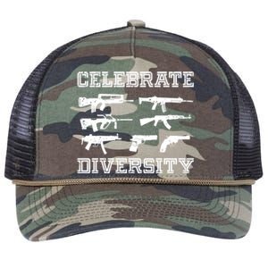 Celebrate Diversity Different Gun Gift Gun Lovers Gift Funny Gift Retro Rope Trucker Hat Cap