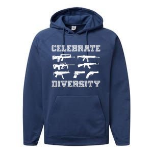 Celebrate Diversity Different Gun Gift Gun Lovers Gift Funny Gift Performance Fleece Hoodie