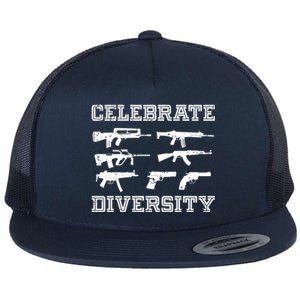 Celebrate Diversity Different Gun Gift Gun Lovers Gift Funny Gift Flat Bill Trucker Hat