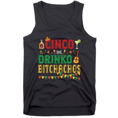 Cinco De Drinko Bitchachos Funny Cinco De Mayo Drinking Tank Top