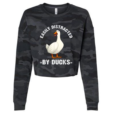 Cute Duck Design Aquatic Bird Duck Lovers Cropped Pullover Crew