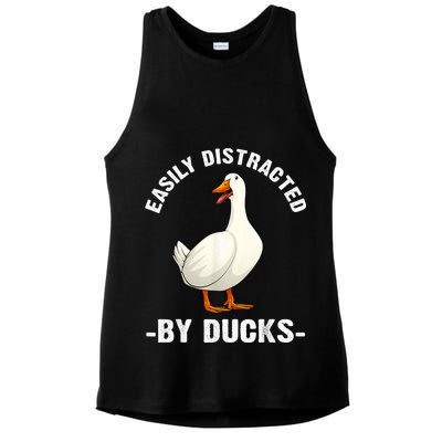 Cute Duck Design Aquatic Bird Duck Lovers Ladies PosiCharge Tri-Blend Wicking Tank