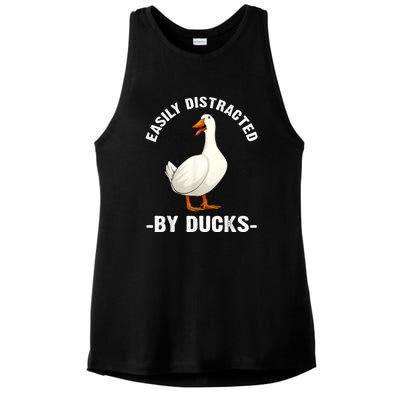 Cute Duck Design Aquatic Bird Duck Lovers Ladies PosiCharge Tri-Blend Wicking Tank