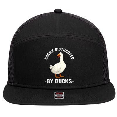 Cute Duck Design Aquatic Bird Duck Lovers 7 Panel Mesh Trucker Snapback Hat