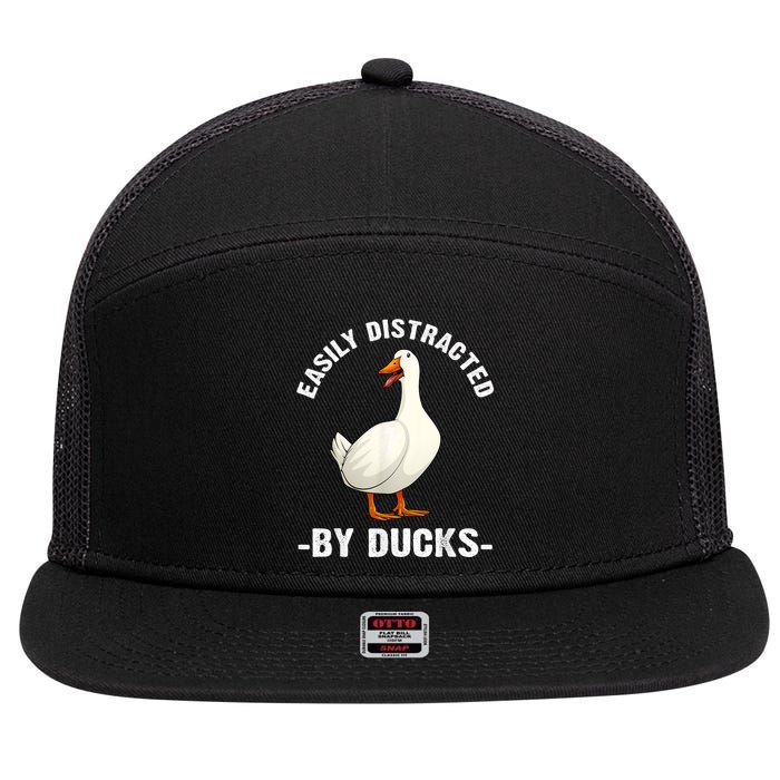 Cute Duck Design Aquatic Bird Duck Lovers 7 Panel Mesh Trucker Snapback Hat