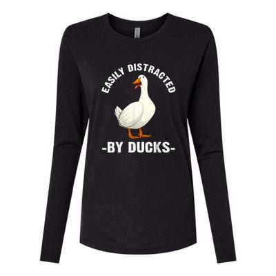 Cute Duck Design Aquatic Bird Duck Lovers Womens Cotton Relaxed Long Sleeve T-Shirt