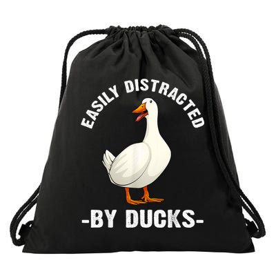 Cute Duck Design Aquatic Bird Duck Lovers Drawstring Bag