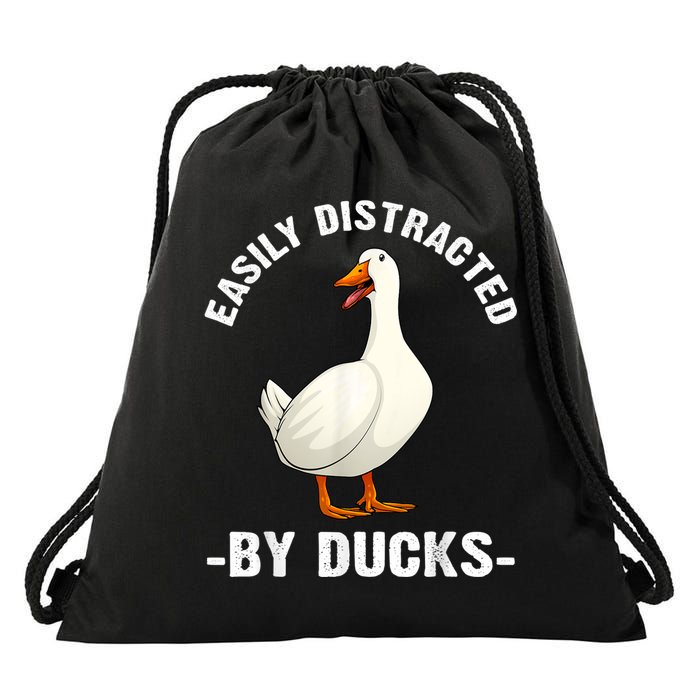 Cute Duck Design Aquatic Bird Duck Lovers Drawstring Bag