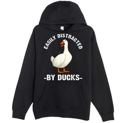 Cute Duck Design Aquatic Bird Duck Lovers Premium Pullover Hoodie