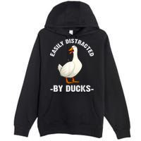 Cute Duck Design Aquatic Bird Duck Lovers Premium Pullover Hoodie