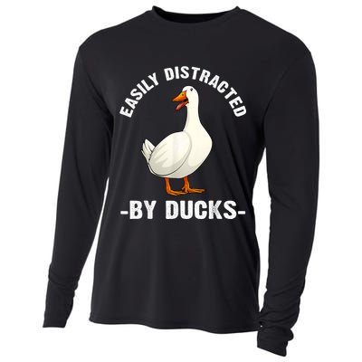Cute Duck Design Aquatic Bird Duck Lovers Cooling Performance Long Sleeve Crew