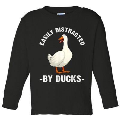 Cute Duck Design Aquatic Bird Duck Lovers Toddler Long Sleeve Shirt