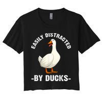 Cute Duck Design Aquatic Bird Duck Lovers Crop Top