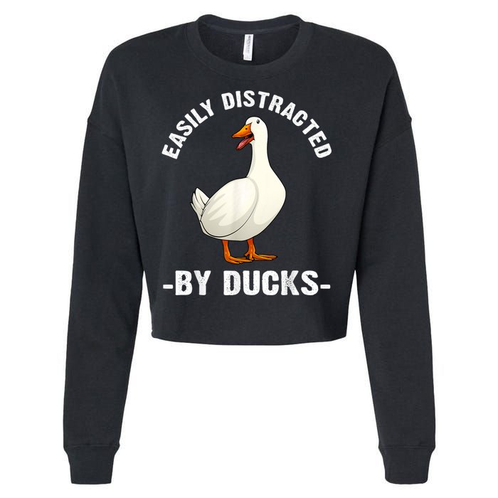 Cute Duck Design Aquatic Bird Duck Lovers Cropped Pullover Crew