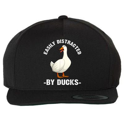 Cute Duck Design Aquatic Bird Duck Lovers Wool Snapback Cap