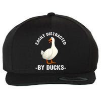 Cute Duck Design Aquatic Bird Duck Lovers Wool Snapback Cap