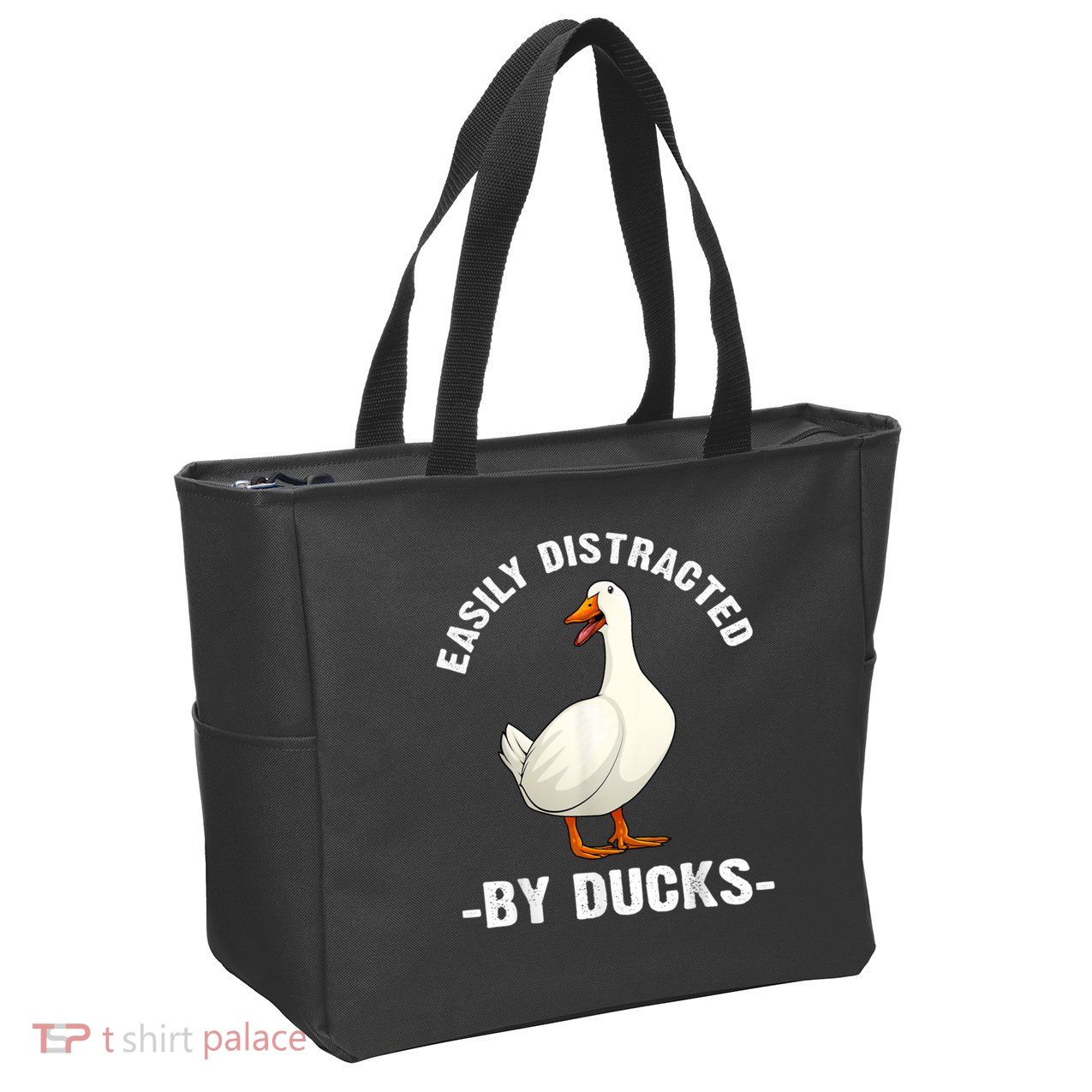 Cute Duck Design Aquatic Bird Duck Lovers Zip Tote Bag