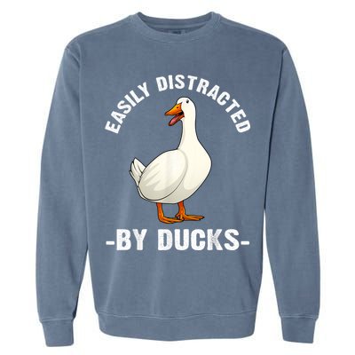 Cute Duck Design Aquatic Bird Duck Lovers Garment-Dyed Sweatshirt