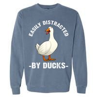 Cute Duck Design Aquatic Bird Duck Lovers Garment-Dyed Sweatshirt