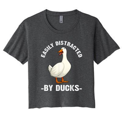 Cute Duck Design Aquatic Bird Duck Lovers Women's Crop Top Tee