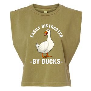 Cute Duck Design Aquatic Bird Duck Lovers Garment-Dyed Women's Muscle Tee