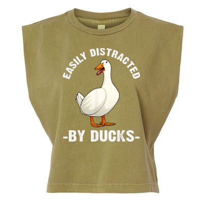Cute Duck Design Aquatic Bird Duck Lovers Garment-Dyed Women's Muscle Tee
