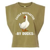 Cute Duck Design Aquatic Bird Duck Lovers Garment-Dyed Women's Muscle Tee