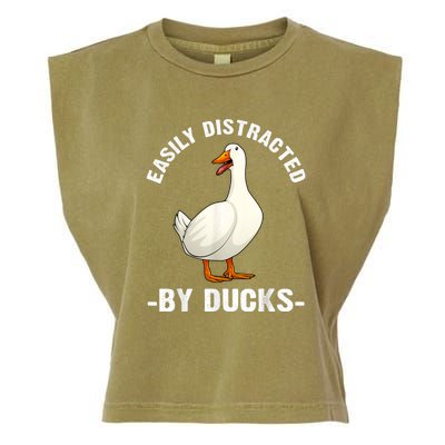 Cute Duck Design Aquatic Bird Duck Lovers Garment-Dyed Women's Muscle Tee