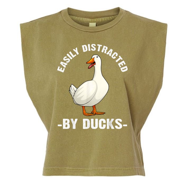Cute Duck Design Aquatic Bird Duck Lovers Garment-Dyed Women's Muscle Tee