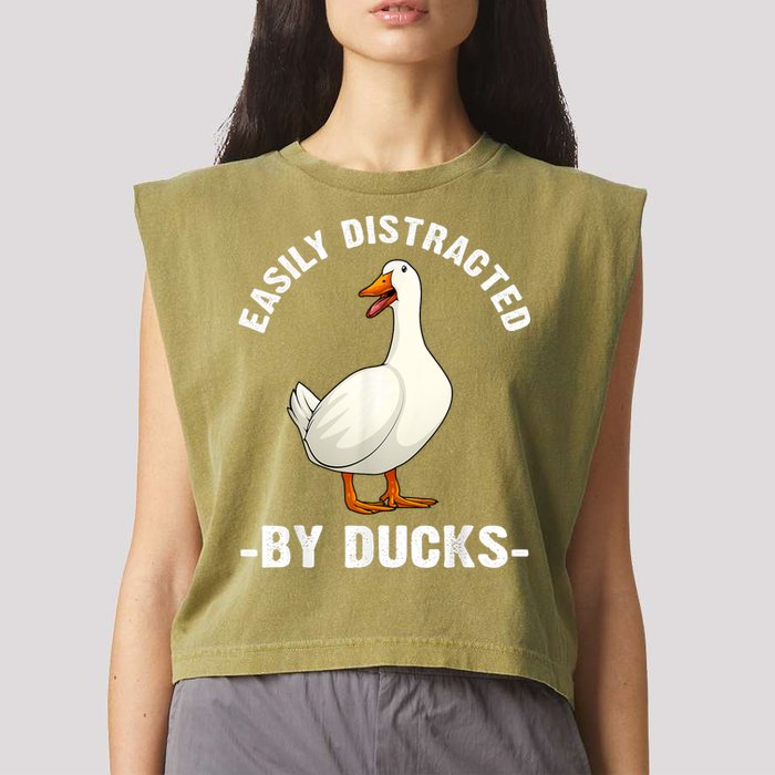 Cute Duck Design Aquatic Bird Duck Lovers Garment-Dyed Women's Muscle Tee