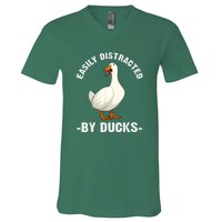 Cute Duck Design Aquatic Bird Duck Lovers V-Neck T-Shirt