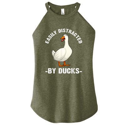 Cute Duck Design Aquatic Bird Duck Lovers Women's Perfect Tri Rocker Tank