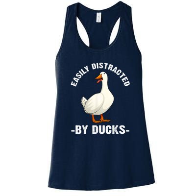 Cute Duck Design Aquatic Bird Duck Lovers Women's Racerback Tank