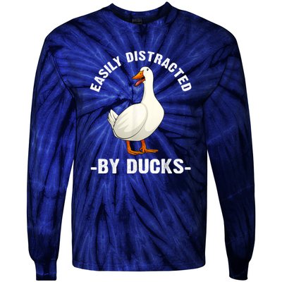 Cute Duck Design Aquatic Bird Duck Lovers Tie-Dye Long Sleeve Shirt