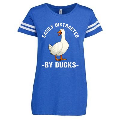 Cute Duck Design Aquatic Bird Duck Lovers Enza Ladies Jersey Football T-Shirt