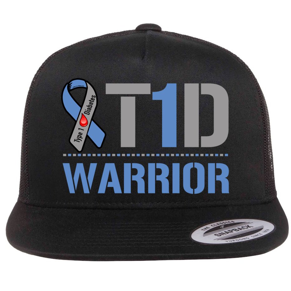 Cure Diabetic Design Funny Type 1 Diabetes Awareness Gift Flat Bill Trucker Hat