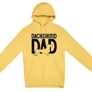 Cute Dachshund Dog Dad Puppy Lover Father Gift Premium Pullover Hoodie