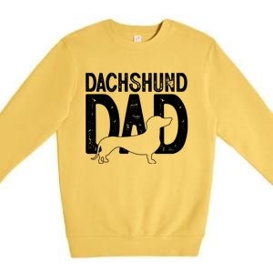 Cute Dachshund Dog Dad Puppy Lover Father Gift Premium Crewneck Sweatshirt