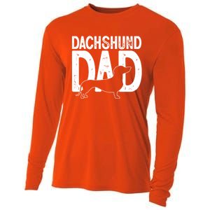 Cute Dachshund Dog Dad Puppy Lover Father Gift Cooling Performance Long Sleeve Crew